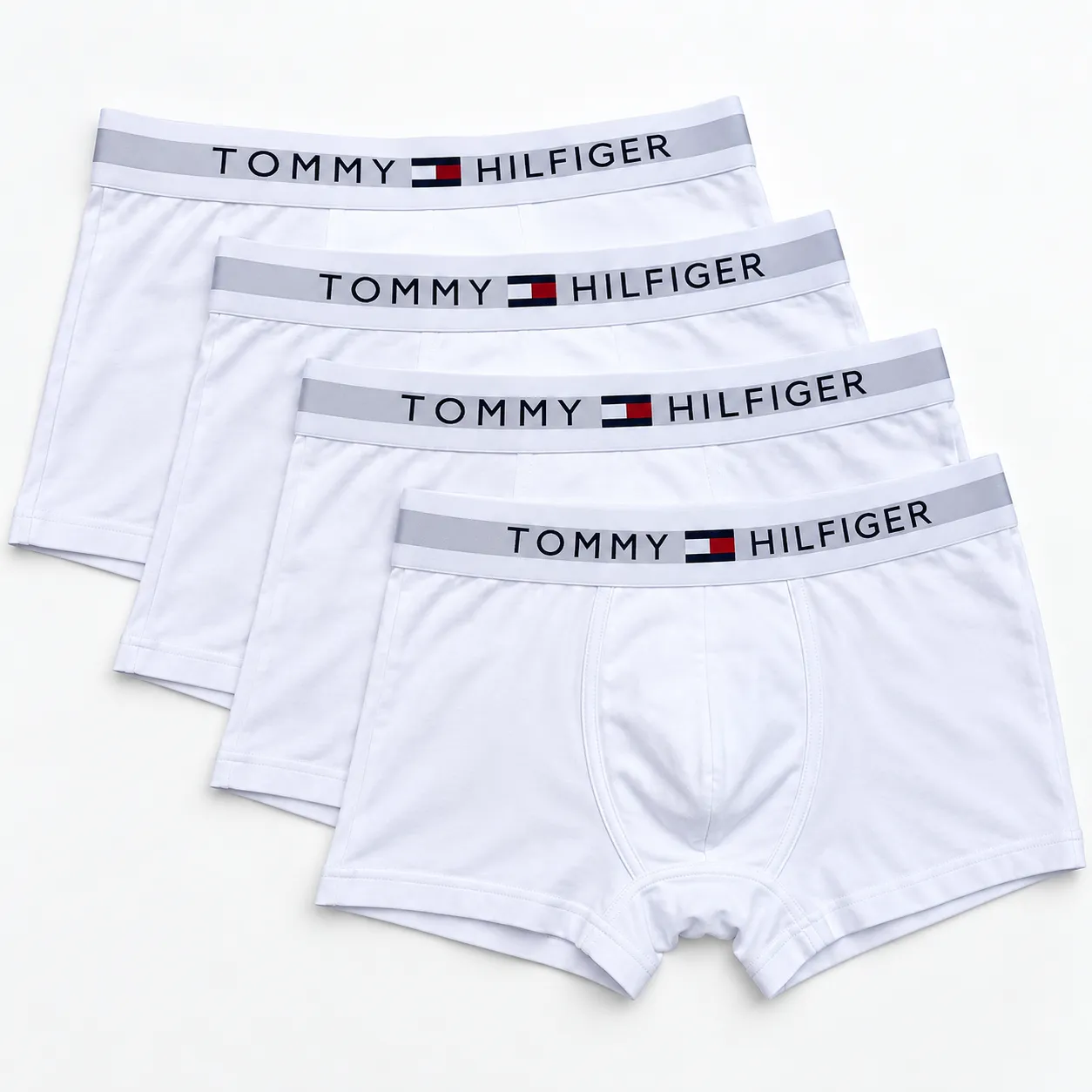 Boxer blanc, ceinture à drapeau