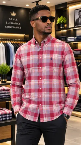 Chemise à carreaux rouge et blanc