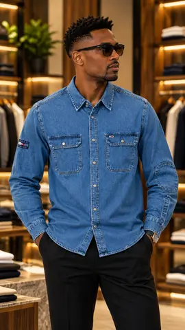 Chemise en jean bleu clair